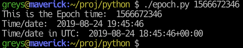 Epoch conversion with Python script