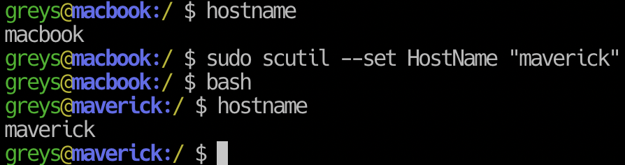 Change Mac Hostname with scutil